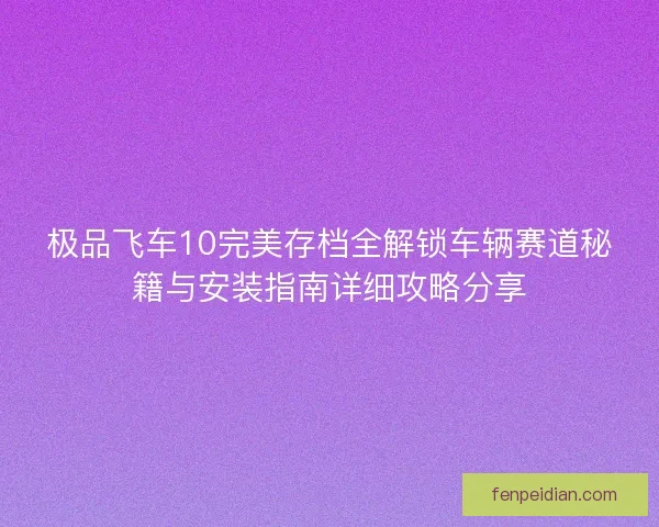 极品飞车10完美存档全解锁车辆赛道秘籍与安装指南详细攻略分享