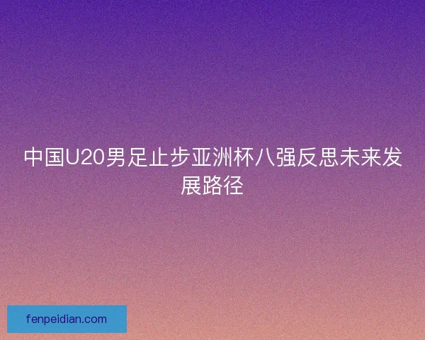 中国U20男足止步亚洲杯八强反思未来发展路径